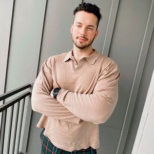 Vintage Taupe Alfani Henley Shirt